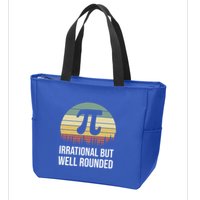 Retro Pi Day Irrational But Well Rounded Funny Math Teacher Gift Zip Tote Bag