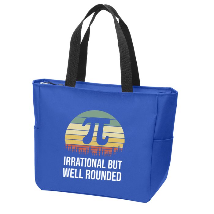 Retro Pi Day Irrational But Well Rounded Funny Math Teacher Gift Zip Tote Bag