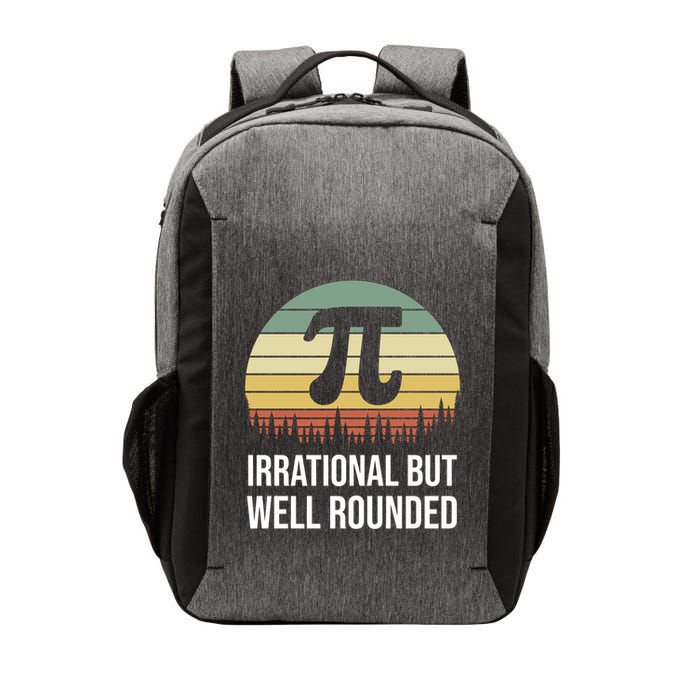 Retro Pi Day Irrational But Well Rounded Funny Math Teacher Gift Vector Backpack