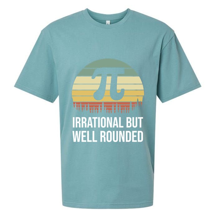 Retro Pi Day Irrational But Well Rounded Funny Math Teacher Gift Sueded Cloud Jersey T-Shirt