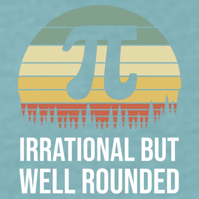 Retro Pi Day Irrational But Well Rounded Funny Math Teacher Gift Sueded Cloud Jersey T-Shirt