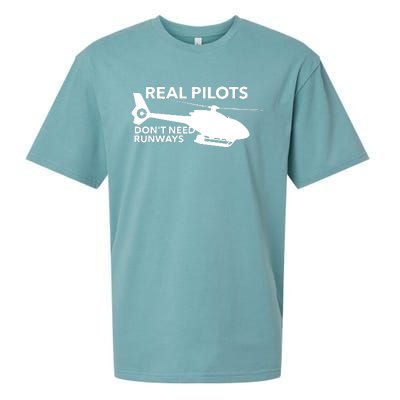 Real Pilots Dont Need Runways Helicopter Pilot Sueded Cloud Jersey T-Shirt