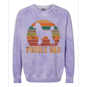 Retro Poodle Dad Dog Owner Pet Poodle Father Colorblast Crewneck Sweatshirt