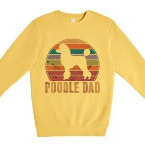 Retro Poodle Dad Dog Owner Pet Poodle Father Premium Crewneck Sweatshirt