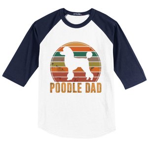 Retro Poodle Dad Dog Owner Pet Poodle Father Baseball Sleeve Shirt