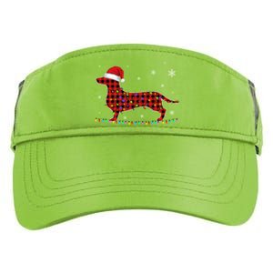 Red Plaid Dachshund Christmas Loves Led Gift Cute Dog Lover Gift Adult Drive Performance Visor