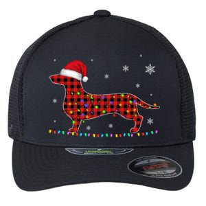 Red Plaid Dachshund Christmas Loves Led Gift Cute Dog Lover Gift Flexfit Unipanel Trucker Cap