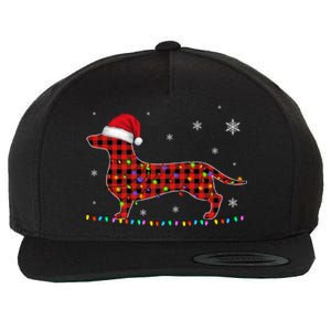 Red Plaid Dachshund Christmas Loves Led Gift Cute Dog Lover Gift Wool Snapback Cap