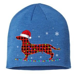 Red Plaid Dachshund Christmas Loves Led Gift Cute Dog Lover Gift Sustainable Beanie