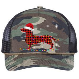 Red Plaid Dachshund Christmas Loves Led Gift Cute Dog Lover Gift Retro Rope Trucker Hat Cap