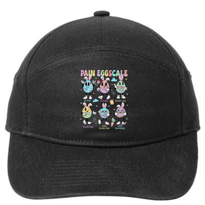 Retro Pain Egg Scale Funny Nurse Easter Day Pain Assessment 7-Panel Snapback Hat