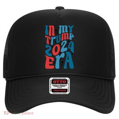 Retro Political Era Motif High Crown Mesh Back Trucker Hat