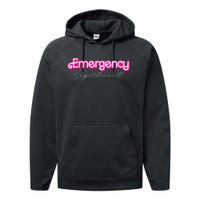 Retro Pink Emergency Departt Nurses Er Doctor Performance Fleece Hoodie