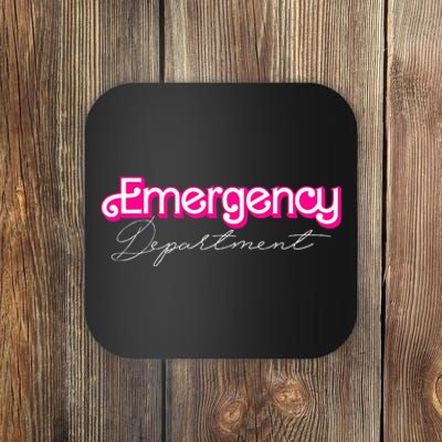 Retro Pink Emergency Departt Nurses Er Doctor Coaster