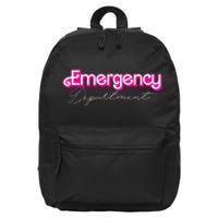 Retro Pink Emergency Departt Nurses Er Doctor 16 in Basic Backpack