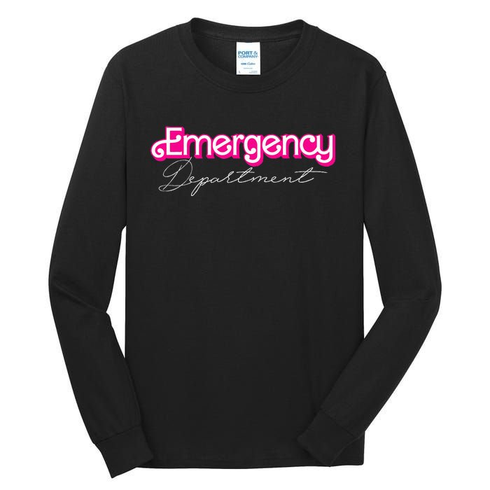 Retro Pink Emergency Departt Nurses Er Doctor Tall Long Sleeve T-Shirt