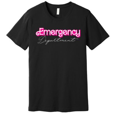 Retro Pink Emergency Departt Nurses Er Doctor Premium T-Shirt