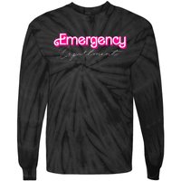 Retro Pink Emergency Departt Nurses Er Doctor Tie-Dye Long Sleeve Shirt