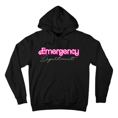 Retro Pink Emergency Departt Nurses Er Doctor Tall Hoodie