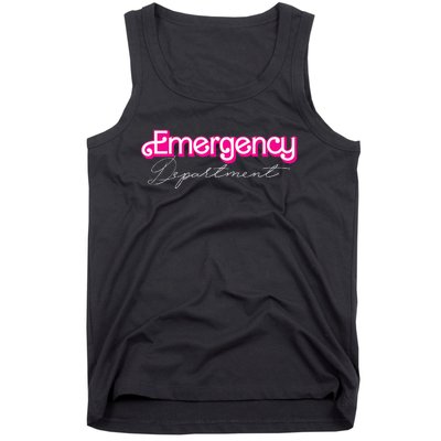 Retro Pink Emergency Departt Nurses Er Doctor Tank Top