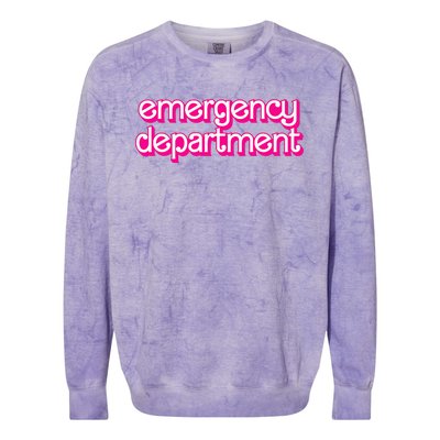 Retro Pink Emergency Departt Nurses Er Doctor Colorblast Crewneck Sweatshirt