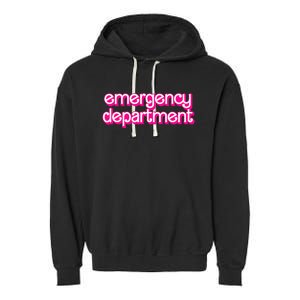 Retro Pink Emergency Departt Nurses Er Doctor Garment-Dyed Fleece Hoodie