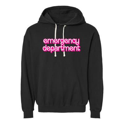 Retro Pink Emergency Departt Nurses Er Doctor Garment-Dyed Fleece Hoodie