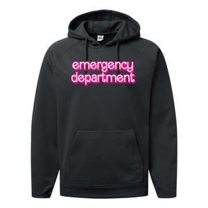 Retro Pink Emergency Departt Nurses Er Doctor Performance Fleece Hoodie