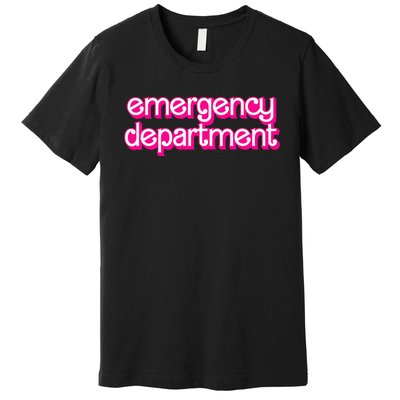 Retro Pink Emergency Departt Nurses Er Doctor Premium T-Shirt