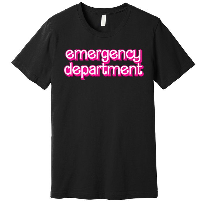 Retro Pink Emergency Departt Nurses Er Doctor Premium T-Shirt