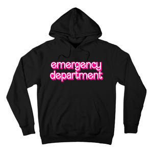 Retro Pink Emergency Departt Nurses Er Doctor Tall Hoodie