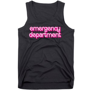 Retro Pink Emergency Departt Nurses Er Doctor Tank Top