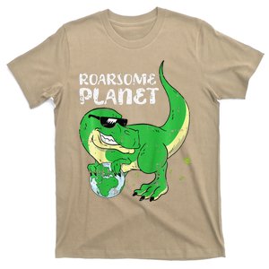 Roaring Planet Earth Day Environmental Dinosaur T-Shirt