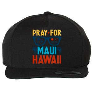 Retro Pray For Maui Support Hawaii Gift Wool Snapback Cap