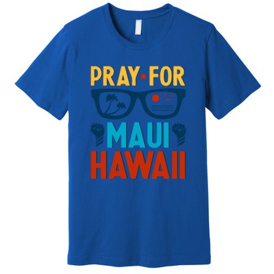 Retro Pray For Maui Support Hawaii Gift Premium T-Shirt