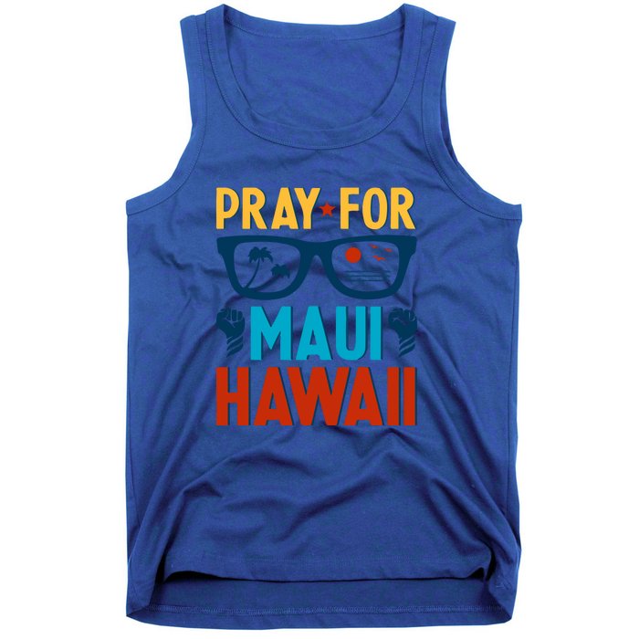 Retro Pray For Maui Support Hawaii Gift Tank Top