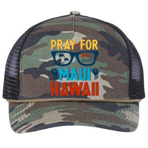 Retro Pray For Maui Support Hawaii Gift Retro Rope Trucker Hat Cap