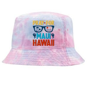 Retro Pray For Maui Support Hawaii Gift Tie-Dyed Bucket Hat