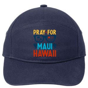 Retro Pray For Maui Support Hawaii Gift 7-Panel Snapback Hat