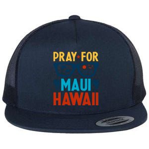 Retro Pray For Maui Support Hawaii Gift Flat Bill Trucker Hat