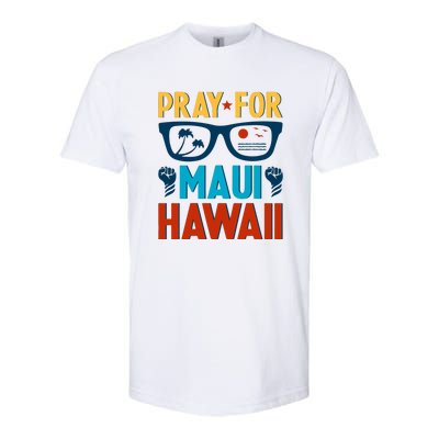 Retro Pray For Maui Support Hawaii Gift Softstyle CVC T-Shirt