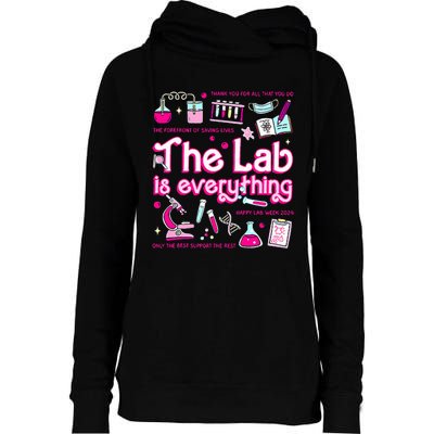 Retro Pink Funny Lab Is Everything Happy Lab Week 2024 Womens Funnel Neck Pullover Hood