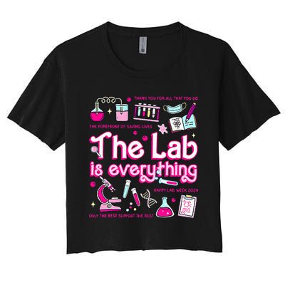 Retro Pink Funny Lab Is Everything Happy Lab Week 2024 Women's Crop Top Tee