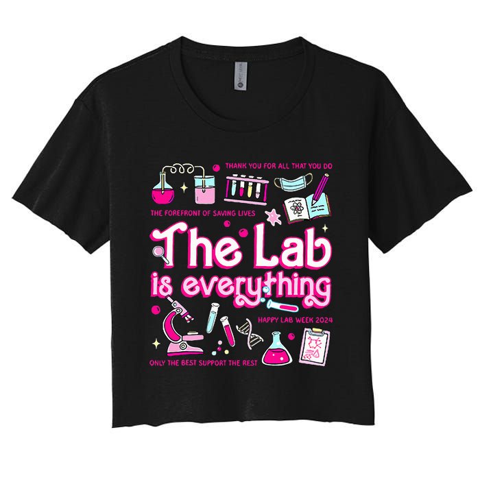 Retro Pink Funny Lab Is Everything Happy Lab Week 2024 Women's Crop Top Tee