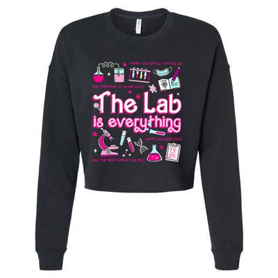 Retro Pink Funny Lab Is Everything Happy Lab Week 2024 Cropped Pullover Crew