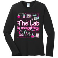 Retro Pink Funny Lab Is Everything Happy Lab Week 2024 Ladies Long Sleeve Shirt