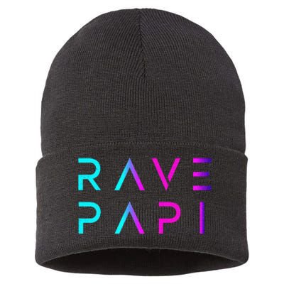 Rave Papiedm Festival Raver Daddy Fathers Groovy Cool Sustainable Knit Beanie