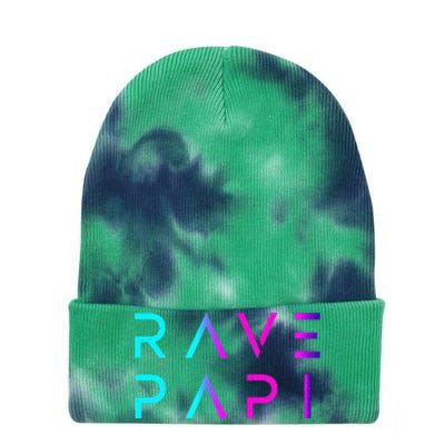 Rave Papiedm Festival Raver Daddy Fathers Groovy Cool Tie Dye 12in Knit Beanie