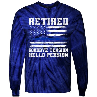 Retired Policeman Funny Sheriff Retirement Gift Police Tie-Dye Long Sleeve Shirt