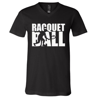 Racquetball Player Funny Racquetball Practice Session V-Neck T-Shirt